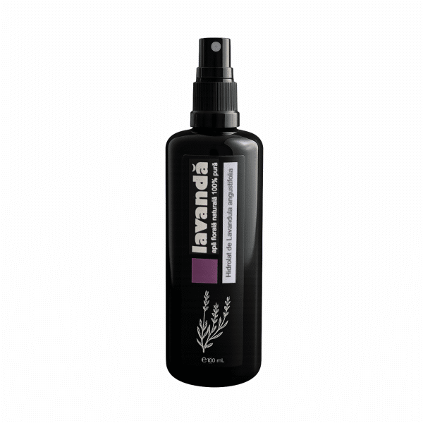 Apă florală (Hidrolat) de lavandă 100% pură, sticlă violet